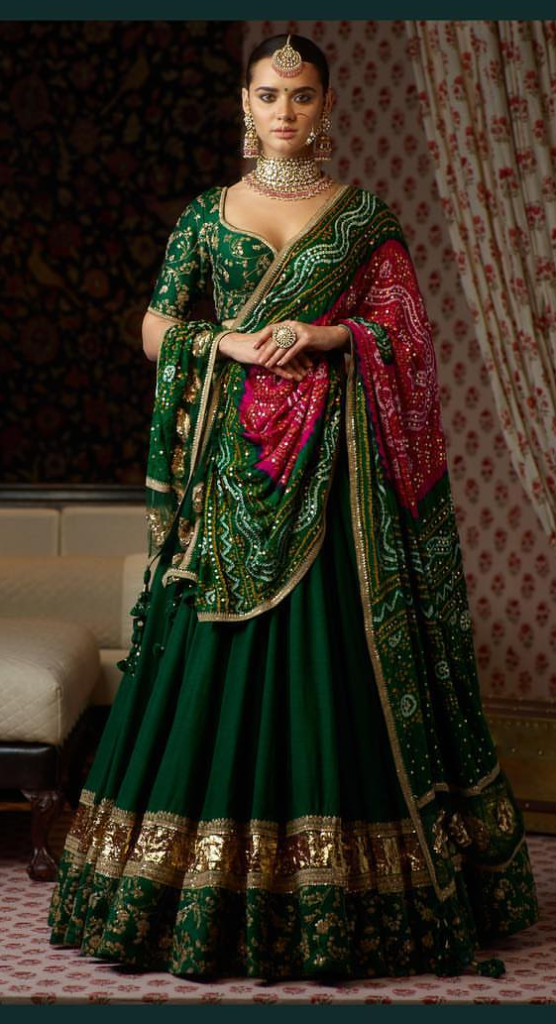 Bandhani wedding saree