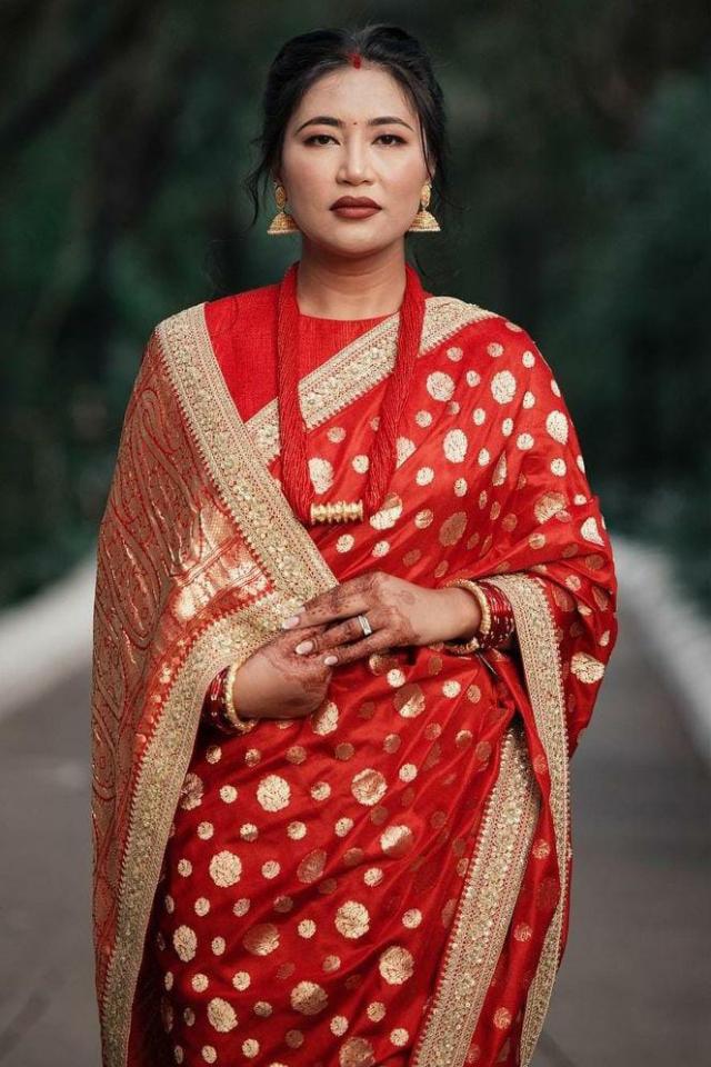 Chanderi wedding saree